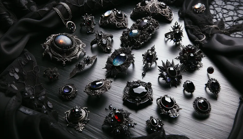 Dark Romance Gemstone Jewelry aesthetics