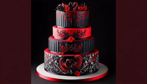 Red and Black Wedding Cakes: A Bold Union