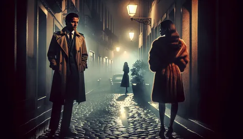 Shadows of Affection: The Allure of Noir-Inspired Love Art